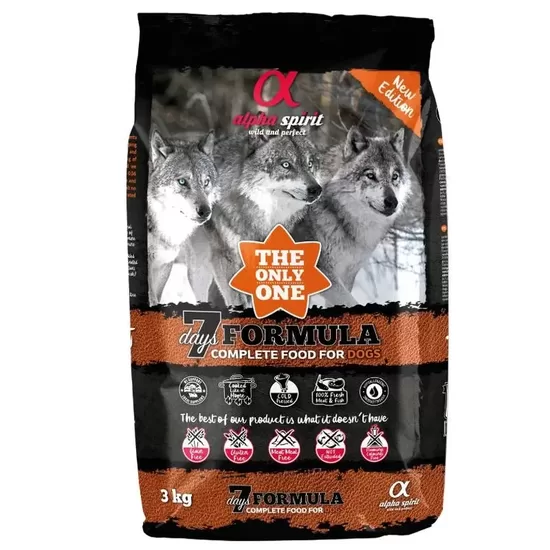 Alpha Spirit 7 DAYS pilnvērtīga sausā barība suņiem, 3 kg